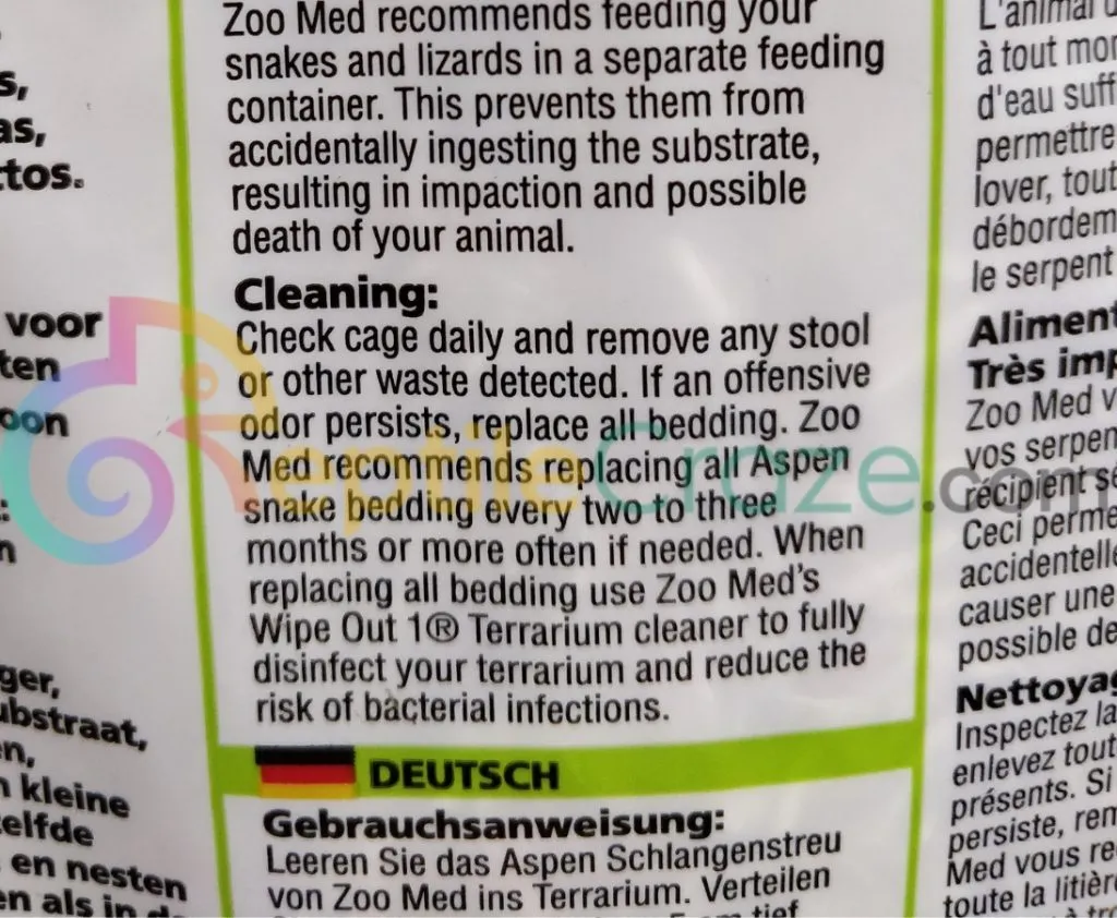 zoo med aspen snake bedding how to clean