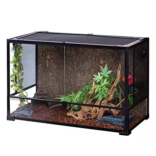 REPTI ZOO 67 Gallon Reptile Glass Terrarium,Double Hinge Door with Screen Ventilation Reptile Terrarium 36" x 18" x 24"(Knock-Down) (RK0120N)